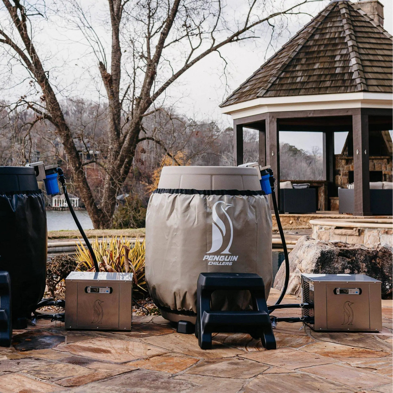 Penguin Chillers Barrel Chiller Cold Plunge Package SKU: Barrel Cold Plunge Chiller