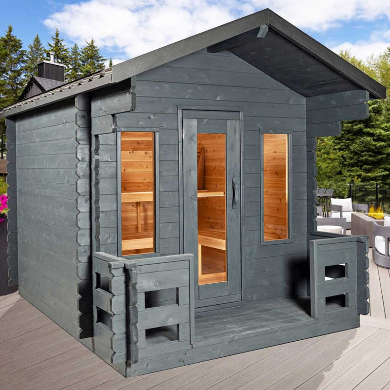 Leisurecraft Georgian Cabin Sauna with Porch (Electric)
