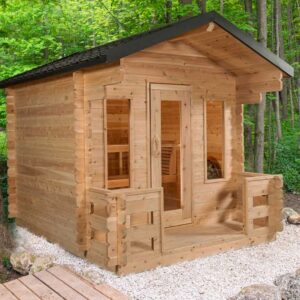 Leisurecraft Georgian Cabin Sauna with Porch (Electric)
